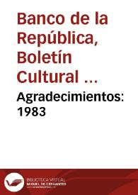 Agradecimientos: 1983 | Biblioteca Virtual Miguel de Cervantes