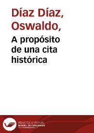 A propósito de una cita histórica | Biblioteca Virtual Miguel de Cervantes