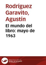 El mundo del libro: mayo de 1963 | Biblioteca Virtual Miguel de Cervantes