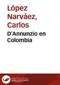 D'Annunzio en Colombia | Biblioteca Virtual Miguel de Cervantes