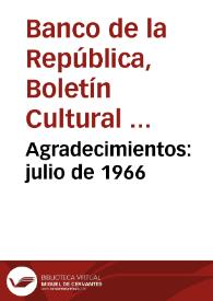 Agradecimientos:  julio de 1966 | Biblioteca Virtual Miguel de Cervantes