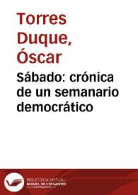 Sábado: crónica de un semanario democrático | Biblioteca Virtual Miguel de Cervantes