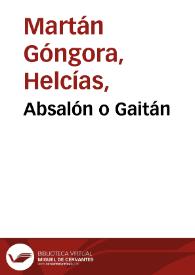 Absalón o Gaitán | Biblioteca Virtual Miguel de Cervantes