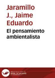 El pensamiento ambientalista | Biblioteca Virtual Miguel de Cervantes