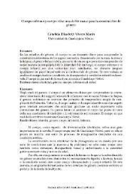 Cuerpo enfermo y cuerpo niña: una doble marca para la construcción de género / Cándida Elizabeth Vivero Marín | Biblioteca Virtual Miguel de Cervantes