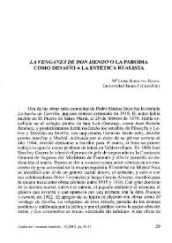 "La venganza de Don Mendo" o la parodia como desafío a la estética realista / Mª Luisa Burguera Nadal | Biblioteca Virtual Miguel de Cervantes