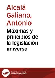 Máximas y principios de la legislación universal | Biblioteca Virtual Miguel de Cervantes