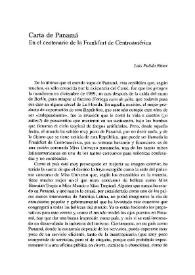 Carta de Panamá. El centenario de la Frankfurt de Centroamérica / Luis Pulido Ritter | Biblioteca Virtual Miguel de Cervantes