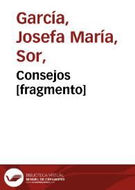 Consejos [fragmento] | Biblioteca Virtual Miguel de Cervantes