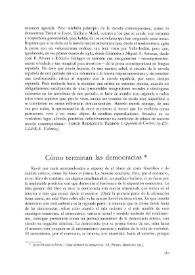 Cómo terminan las democracias / Manuel Benavides | Biblioteca Virtual Miguel de Cervantes