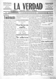 La Verdad : doctrina, crítica y combate (Villajoyosa). Núm. 14, 29 de octubre de 1932 | Biblioteca Virtual Miguel de Cervantes