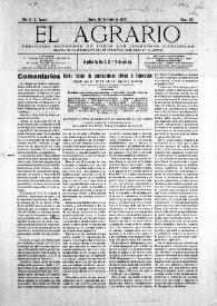 El Agrario : Periódico Defensor de Todos los Intereses Agrícolas. Órgano de la Federación de los Sindicatos Agrícolas de La Marina | Biblioteca Virtual Miguel de Cervantes