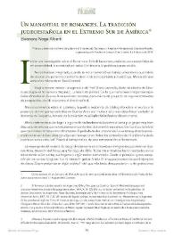 Un manantial de romances. La tradición judeoespañola en el Extremo Sur de América / Eleonora-Noga Alberti | Biblioteca Virtual Miguel de Cervantes