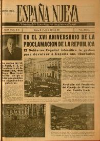 España nueva : Semanario Republicano Independiente. Año III, núm. 72-73, 12 de abril de 1947 | Biblioteca Virtual Miguel de Cervantes