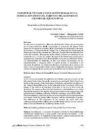 Cuerpos juveniles y educación sexual en la formación docente. Tejiendo relaciones de género (S) equitativas / Patricia Talami y Margarita Viotti | Biblioteca Virtual Miguel de Cervantes