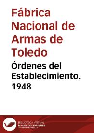 Órdenes del Establecimiento. 1948 | Biblioteca Virtual Miguel de Cervantes