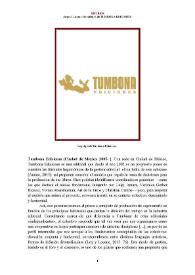 Tumbona Ediciones (Ciudad de México, 2005- ) [Semblanza] / Jorge J. Locane | Biblioteca Virtual Miguel de Cervantes