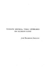 Vicente Medina, tema literario en Alemán Sainz / José Belmonte Serrano | Biblioteca Virtual Miguel de Cervantes