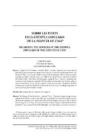 Sobre les fonts del "exempla fabularia" de la "Disputa de l'ase" / Jordi Redondo | Biblioteca Virtual Miguel de Cervantes