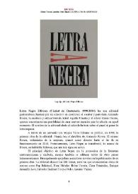 Letra Negra Editores (Ciudad de Guatemala, 1998-2014) [Semblanza] / María Teresa Laorden | Biblioteca Virtual Miguel de Cervantes