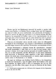 Parlamento y lenguaje / Pedro Laín Entralgo | Biblioteca Virtual Miguel de Cervantes