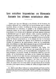 Los estudios hispanistas en Alemania durante los últimos veinticinco años / Werner Mulertt | Biblioteca Virtual Miguel de Cervantes