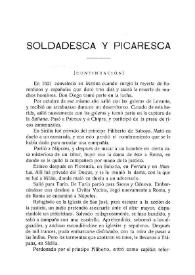 Soldadesca y Picaresca (Continuación) / Carlos Pereyra | Biblioteca Virtual Miguel de Cervantes