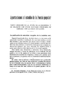 Aportaciones al estudio de la poesía popular : Texto literario de la "Folía de la Barquera" y su relación con otros cantares populares, en especial con la Salea de Llanes / Tomás Maza Solano | Biblioteca Virtual Miguel de Cervantes