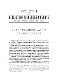 Una traducción latina de Lope de Vega / Joaquín de Entrambasaguas y Peña | Biblioteca Virtual Miguel de Cervantes