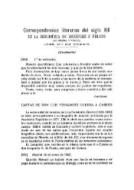 Correspondencias literarias del siglo XIX en la Biblioteca de Menéndez Pelayo [cartas entre diferentes autores] / las ordena y publica José M.ª de Cossío  | Biblioteca Virtual Miguel de Cervantes