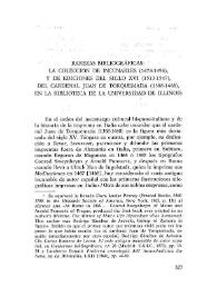 Rarezas bibliográficas: la colección de incunables (1474-1496), y de ediciones del siglo XVI (1513-1547), del cardenal Juan de Torquemada (1388-1468), en la Biblioteca de la Universidad de Illinois / Joseph L. Laurenti | Biblioteca Virtual Miguel de Cervantes