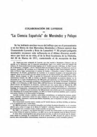 Colaboración de Laverde en "La Ciencia Española" de Menéndez y Pelayo / Marcial Solana | Biblioteca Virtual Miguel de Cervantes