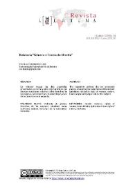 Relatoría "Gênero e Teoria do Direito" / Cecilia Caballero Lois | Biblioteca Virtual Miguel de Cervantes