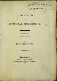 A new system of chemical philosophy. Part I / by John Dalton | Biblioteca Virtual Miguel de Cervantes