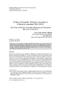 El futuro del pasado. Prolepsis y memoria en el discurso comunista (1931-1975)  / José Carlos Rueda Laffond | Biblioteca Virtual Miguel de Cervantes