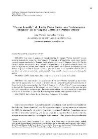 "Poema humilde",  de Emilia Pardo Bazán: una "colaboración burguesa" en el "Órgano Central del Partido Obrero" / José Manuel González Herrán | Biblioteca Virtual Miguel de Cervantes