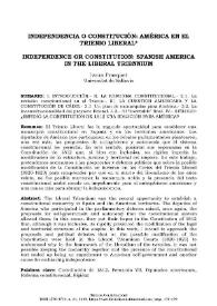 Independencia o Constitución: América en el Trienio Liberal  / Ivana Frasquet | Biblioteca Virtual Miguel de Cervantes
