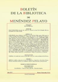 Boletín de la Biblioteca de Menéndez Pelayo. Año XCI, enero-diciembre 2015  | Biblioteca Virtual Miguel de Cervantes
