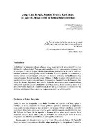 Jorge Luis Borges, Anatole France, Karl Marx (El caso de Judas: cómo se desmantelan sistemas) / Anthony N. Zahareas | Biblioteca Virtual Miguel de Cervantes