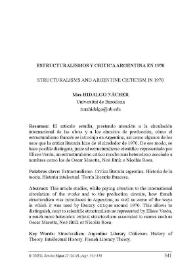 Estructuralismos y crítica argentina en 1970 / Max Hidalgo Nácher | Biblioteca Virtual Miguel de Cervantes