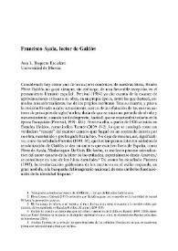 Francisco Ayala, lector de Galdós / Ana L. Baquero Escudero | Biblioteca Virtual Miguel de Cervantes