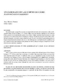 Un zamorano en las Cortes de Cádiz: Juan Nicasio Gallego / Ana María Freire  | Biblioteca Virtual Miguel de Cervantes