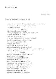 La desabrida / Gonzalo Rojas | Biblioteca Virtual Miguel de Cervantes