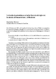 La brecha decadentista en el taller literario del siglo XIX: la mirada al Romanticismo y al Realismo / Begoña Sáez Martínez | Biblioteca Virtual Miguel de Cervantes