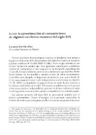 Sobre la aproximación al costumbrismo de algunas escritoras menores del siglo XIX / Carmen Servén Díez | Biblioteca Virtual Miguel de Cervantes