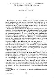 La estética y el esencial ensayismo de Ramón Pérez de Ayala / por Pierre Sallenave | Biblioteca Virtual Miguel de Cervantes