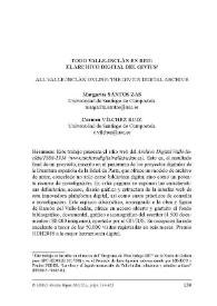 Todo Valle-Inclán en red. El archivo digital del GIVIUS / Margarita Santos Zas y Carmen Vílchez Ruiz | Biblioteca Virtual Miguel de Cervantes