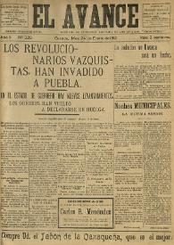 El Avance : diario independiente. Miembro de la prensa asociada de los estados: "pro-patria". Año II, núm. 328, 24 de enero de 1912 | Biblioteca Virtual Miguel de Cervantes