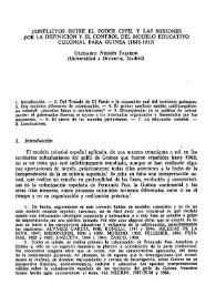 Conflicto entre el poder civil y las misiones por la definición y el control del modelo educativo colonial para Guinea (1835-1912) / Olegario Negrín Fajardo | Biblioteca Virtual Miguel de Cervantes