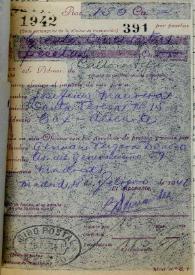 Más información sobre Giros postales de Germán Vergara Donoso a Josefina Manresa. Madrid, 18 de febrero al 17 de noviembre de 1941